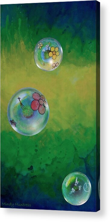 Social Distancing Acrylic Print featuring the painting Social Distancing by Mindy Huntress