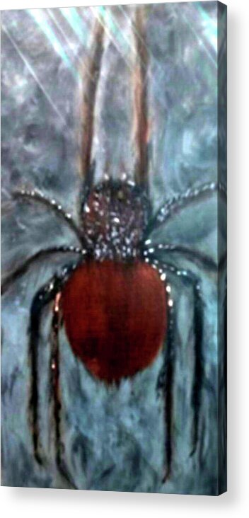 Ugly Acrylic Print featuring the painting Ugly Spider by Anna Adams