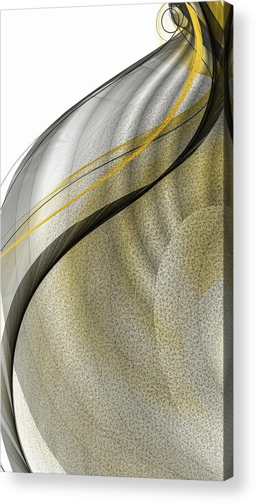 Yellow Acrylic Print featuring the painting Yellow And Gray Modern Art - As It Flows by Lourry Legarde