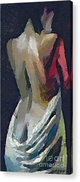 Nude Acrylic Print featuring the painting A Passionate Lady by Dragica Micki Fortuna