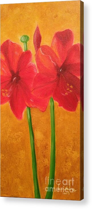 Flowers Acrylic Print featuring the painting Flowers by Brindha Naveen