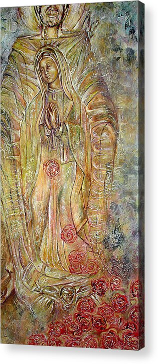 Virgin Acrylic Print featuring the painting Miracle of a virgin by Karina Llergo