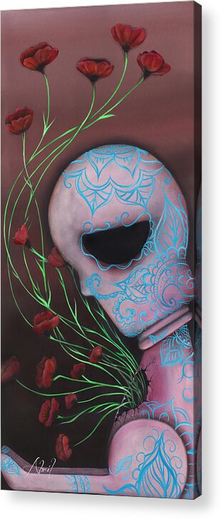 Day Of The Dead Acrylic Print featuring the painting New Life by Abril Andrade