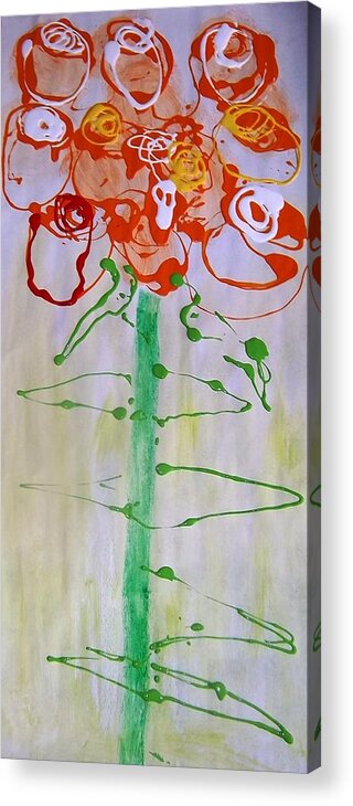 Rose Tree Acrylic Print featuring the drawing Rose Tree by PC Pride