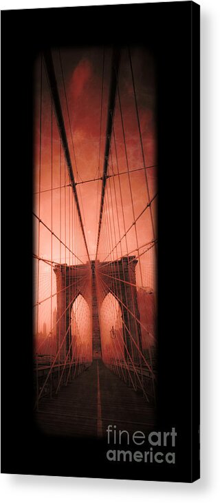 Brooklyn Bridge Acrylic Print featuring the photograph The Brooklyn Bridge by Edward Fielding