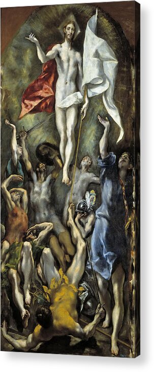 El Greco Acrylic Print featuring the painting The Resurrection by El Greco