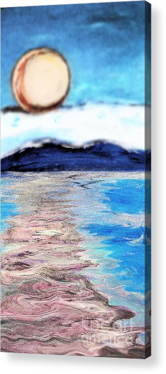 Blue Acrylic Print featuring the painting Blue Sunrise rendered by Shelley Myers