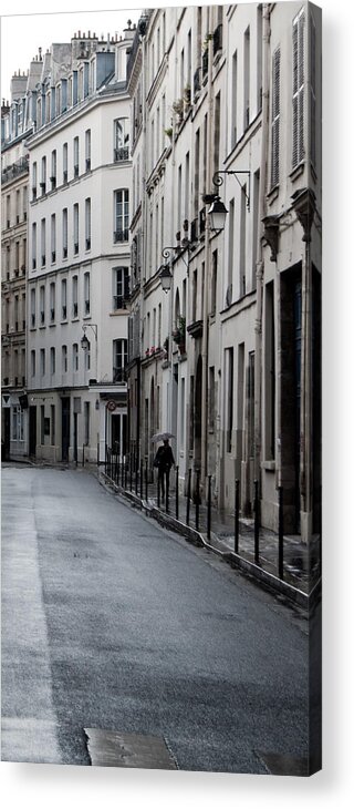 Paris Acrylic Print featuring the photograph Paris Neighborhood - Marais - No Right Turn #1 by Jani Freimann