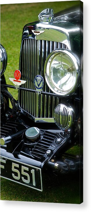 Aston Martin Acrylic Print featuring the photograph 1930s Aston Martin Front Grille Detail by John Colley