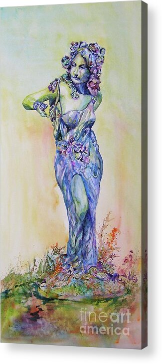Statue Acrylic Print featuring the painting A Moment In time by Mary Haley-Rocks