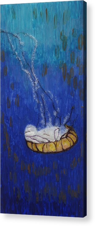 Nettle Acrylic Print featuring the painting Nettle Jellyfish by Phil Strang