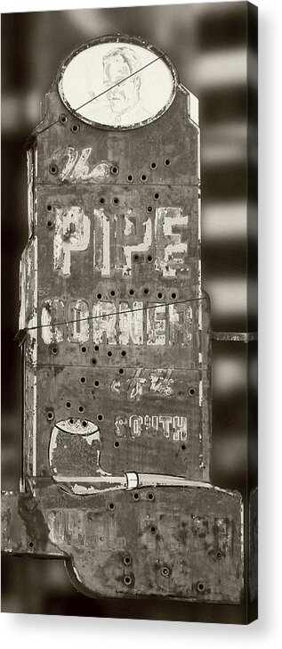 Photo For Sale Acrylic Print featuring the photograph The Pipe Corner Monochrome by Robert Wilder Jr