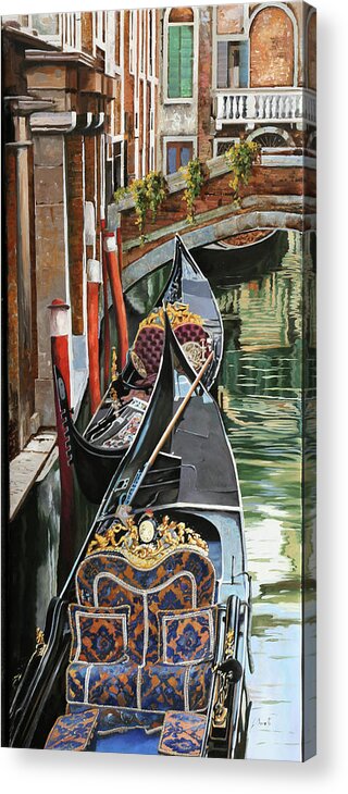 Gondola Acrylic Print featuring the painting Gondole Colorate by Guido Borelli