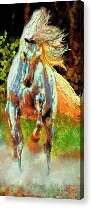 Animal Acrylic Print featuring the painting Rearing Horse by James Shepherd