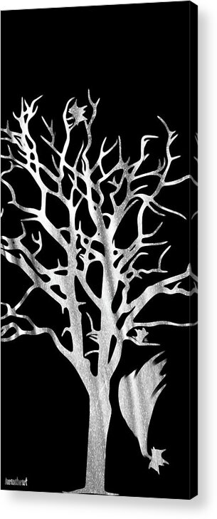 Tree Acrylic Print featuring the digital art Silver Fall by Auranatura Art