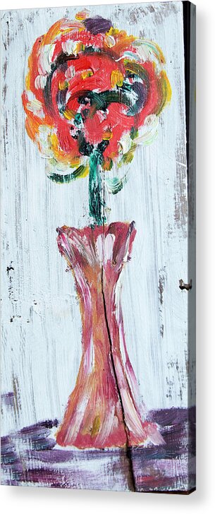  Acrylic Print featuring the painting Vase of Flowers by David McCready