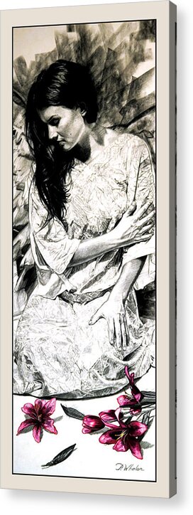 Whelan Art Acrylic Print featuring the drawing Grace by Patrick Whelan