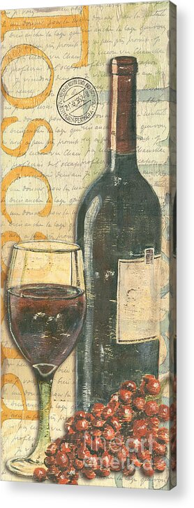Wine Acrylic Print featuring the painting Italian Wine and Grapes by Debbie DeWitt