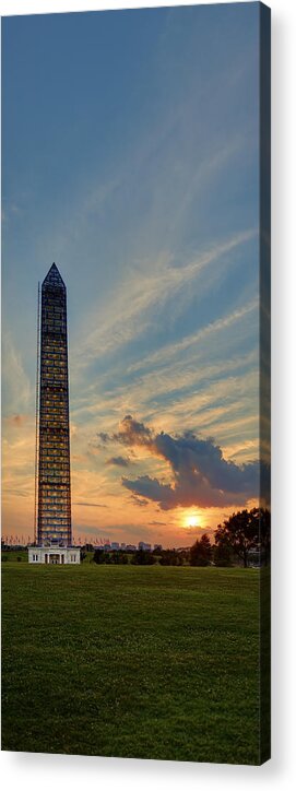 Metro Acrylic Print featuring the photograph Scaffolding At Sunset by Metro DC Photography