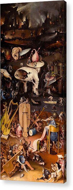 1500-1505 Acrylic Print featuring the painting The Garden of Earthly Delights - right wing by Hieronymus Bosch