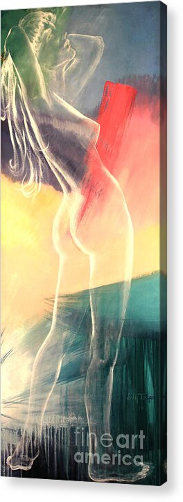 Transparent Acrylic Print featuring the painting Transparent Nude by Art By Tolpo Collection