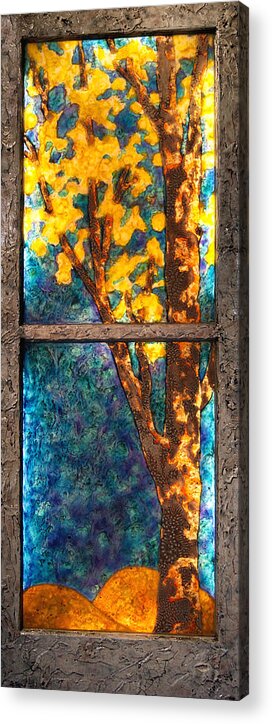 Tree Acrylic Print featuring the mixed media Tree inside a Window by Christopher Schranck