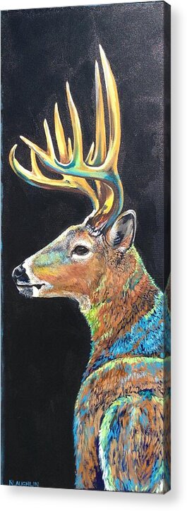 Wildlife Acrylic Print featuring the painting Trophy Buck by Kathy Laughlin