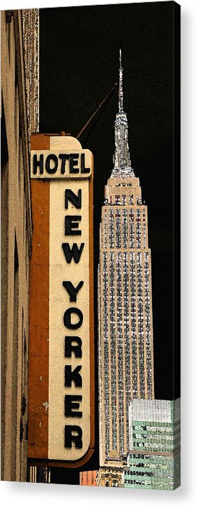 New York Acrylic Print featuring the photograph New York Watercolor 2 by Andrew Fare