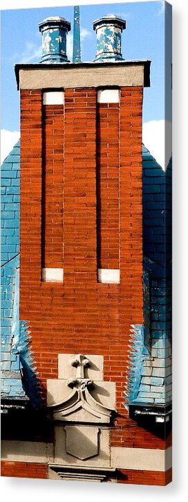 Chimney Acrylic Print featuring the photograph Smokestack For Two by Burney Lieberman