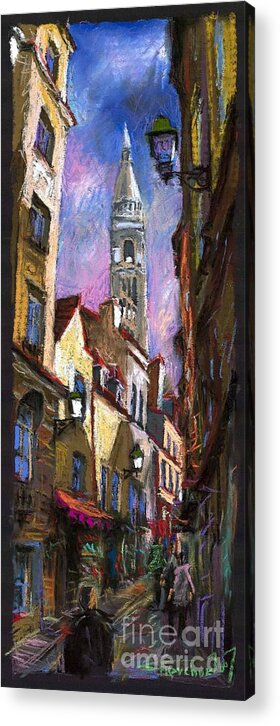 Pastel Acrylic Print featuring the painting Paris Montmartre by Yuriy Shevchuk