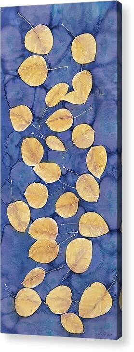 Water Acrylic Print featuring the tapestry - textile Aspen Leaves on Water by Carolyn Doe