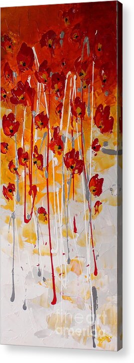 Red Acrylic Print featuring the painting Esteem by Preethi Mathialagan