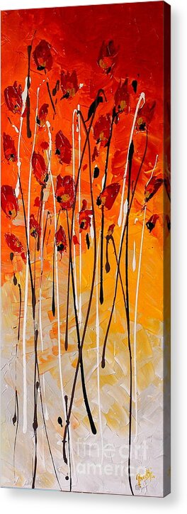 Red Acrylic Print featuring the painting Passionate by Preethi Mathialagan