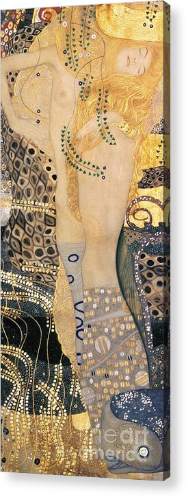 Gustav Klimt Acrylic Print featuring the painting Water Serpents I by Gustav klimt