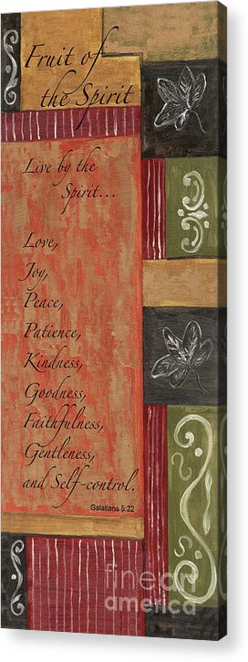 Bible Acrylic Print featuring the painting Words To Live By, Fruit of the Spirit by Debbie DeWitt