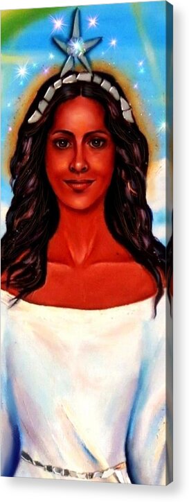 Yemaya Acrylic Print featuring the painting Yemaya-The Goddess by Carmen Cordova