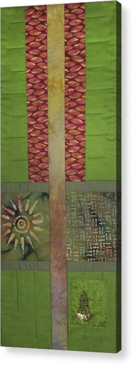 Abstract Acrylic Print featuring the tapestry - textile Another Fragment of the Frontier of Beauty by Pam Geisel