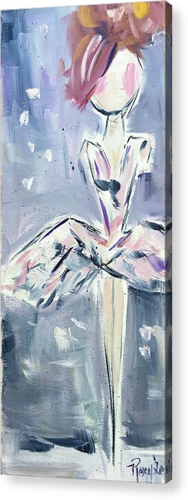Ballet Acrylic Print featuring the painting Ballerina by Roxy Rich