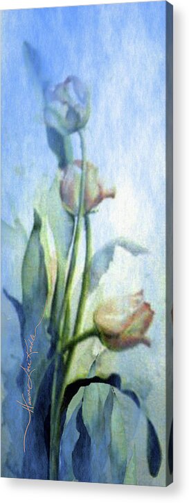 Tulips Acrylic Print featuring the painting Moody Tulips by Hanne Lore Koehler