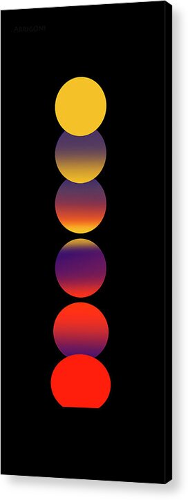 Sun Acrylic Print featuring the painting Setting Sun by David Arrigoni