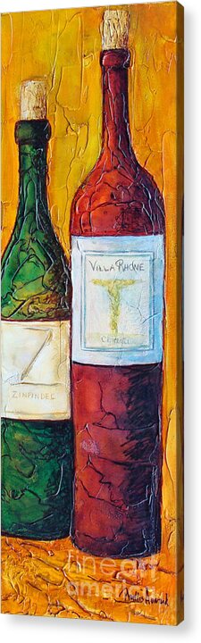 Wine Bottles Acrylic Print featuring the mixed media Cantina Campione by Phyllis Howard