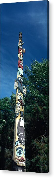 Photography Acrylic Print featuring the photograph Low Angle View Of A Totem Pole, Totem by Panoramic Images