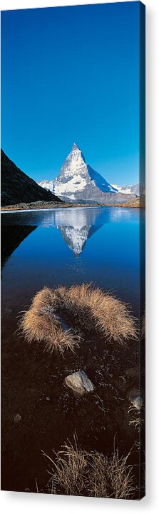 Photography Acrylic Print featuring the photograph Mt Matterhorn & Riffel Lake Switzerland by Panoramic Images