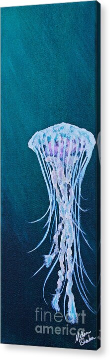 Jellyfish Acrylic Print featuring the painting Floating No.2 by Melissa Fae Sherbon
