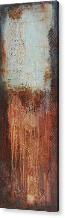 Abstract In Blues Acrylic Print featuring the painting The Lost Panel #1 by Lauren Petit