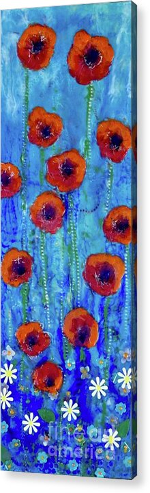 Painting Acrylic Print featuring the painting Poppy Dance by Amy Stielstra