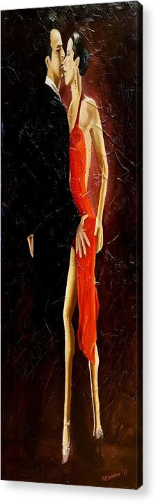 Tango Acrylic Print featuring the painting Tango Dancers #3 by Alan Conder