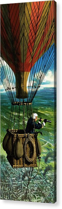 Military Acrylic Print featuring the painting The first military mission from the air by Wilf Hardy