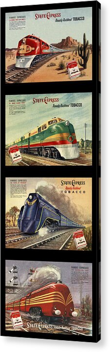 Trains Acrylic Print featuring the photograph Vintage Train Montage by Andrew Fare