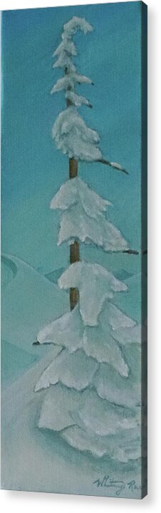 Skiing Acrylic Print featuring the painting Alpine Tree by Whitney Palmer